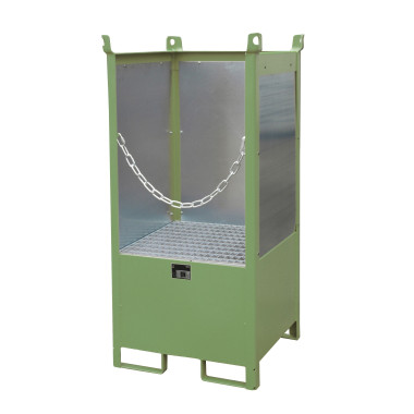 --Palet of stacking drums, lacquer, green silk