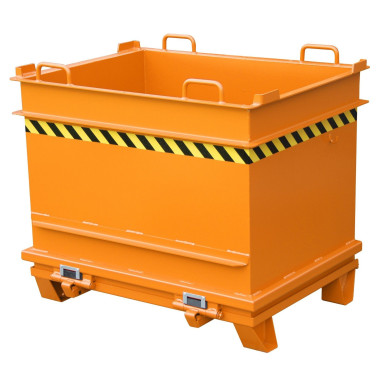 Contenitore Ribaltabile--Contenitore materiali costruzione, dipinto, giallo arancio
