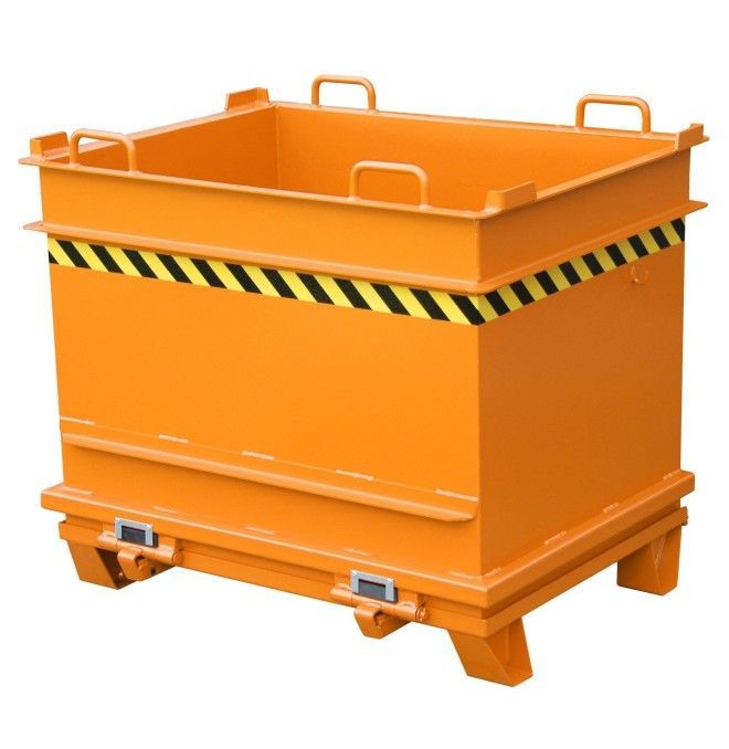 Kippbehälter--Container materialien konstruktion, lackiert, orange gelb