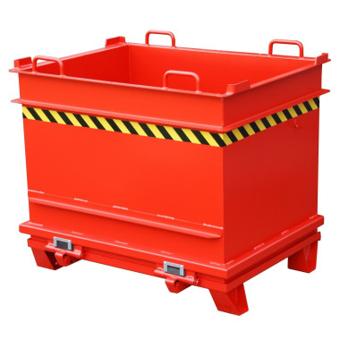 Recipiente Inclinável--Recipiente materiais construção, pintado, fogo vermelho