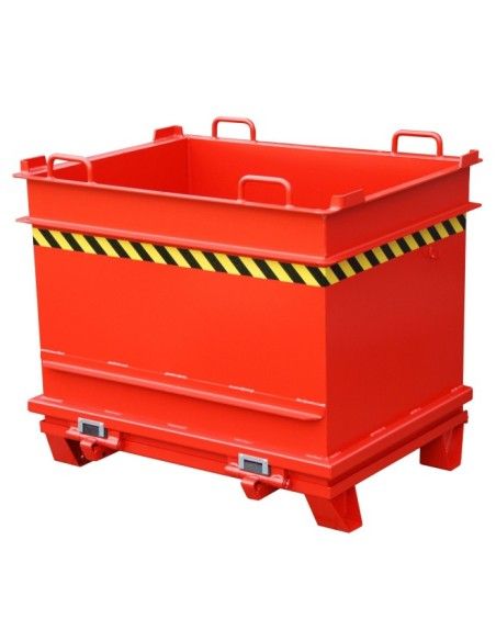 Contenitore Ribaltabile--Contenitore materiali costruzione, dipinto, rosso fuoco