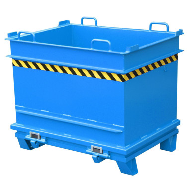 Tilting Container--Container materials construction, painted, light blue
