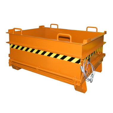 Contenitore Ribaltabile--Contenitore materiali costruzione, dipinto, giallo arancio