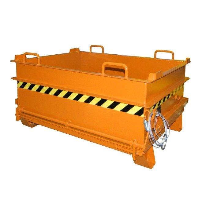 Tilting Container--Container materials construction, painted, Orange yellow