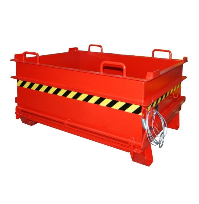 Bacs Basculants--Conteneur matériaux construction, peint, feu rouge