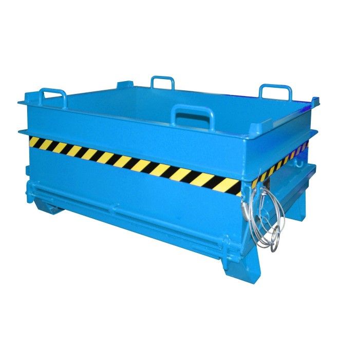 Tilting Container--Container materials construction, painted, light blue