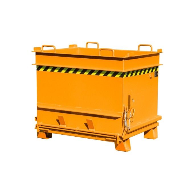 Kippbehälter--Container materialien konstruktion (bearbeitet mit ziegelklemmung), lackiert, orange gelb