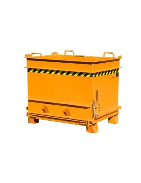 Contenedor de materiales de construcción (accionado con abrazadera para ladrillos), pintado, amarillo anaranjado