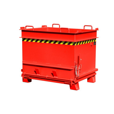 Contenedor de materiales de construcción (accionado con pinzas para ladrillos), pintado, Rojo fuego