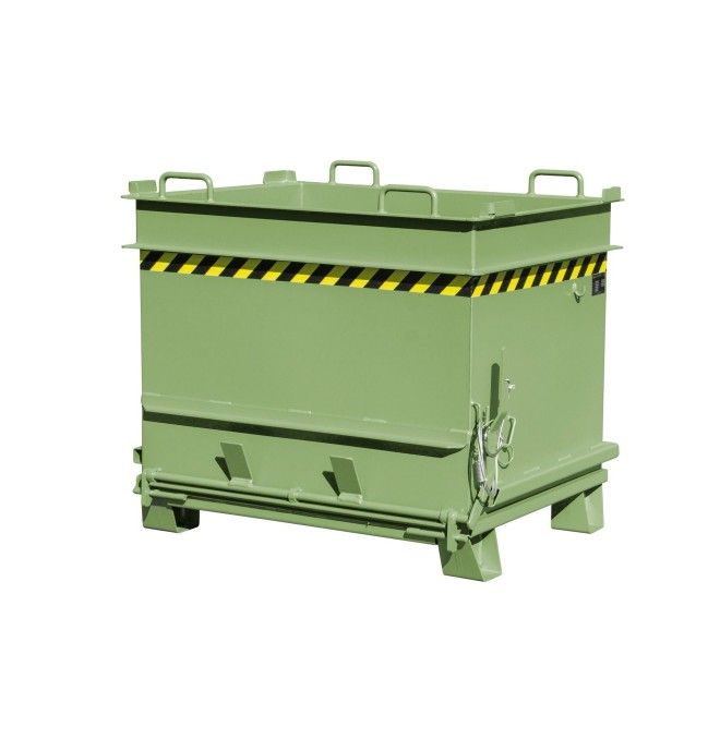 Kippbehälter--Container materialien konstruktion (bearbeitet mit Ziegelklemmung), lackiert, grün Reseda