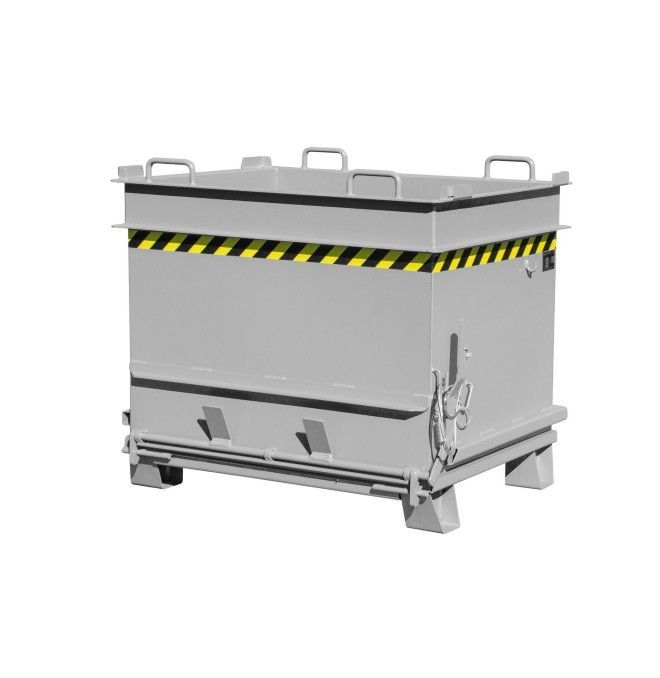 Contenedor de materiales de construcción (accionado con pinzas para ladrillos), pintado, gris ratón