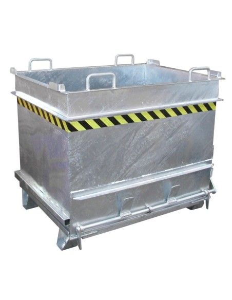 Recipiente Inclinável--Recipiente materiais construção (atuado com braçadeiras de tijolo), galvanizado a quente