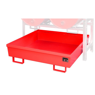 -- Drum shelves, painted, red fire