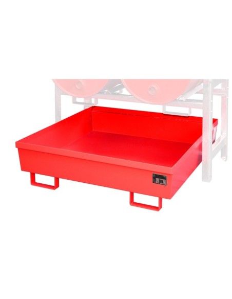 -- Drum shelves, painted, red fire