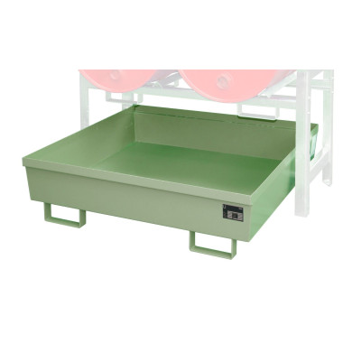 -- Drum shelves, painted, green Reseda