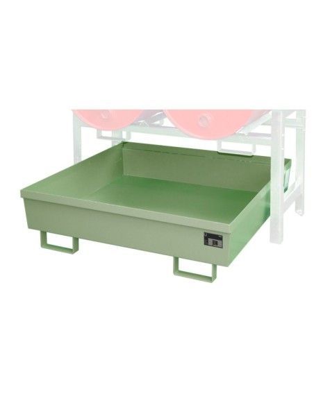 -- Drum shelves, painted, green Reseda