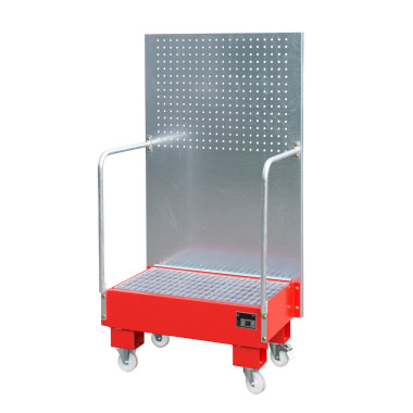 --Mobile band with perforated panel, painted, red fire