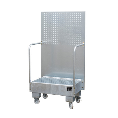 --Mobile sink with perforated panel, hot galvanized