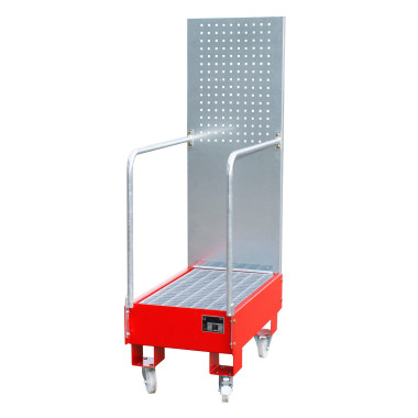 --Mobile band with perforated panel, painted, red fire