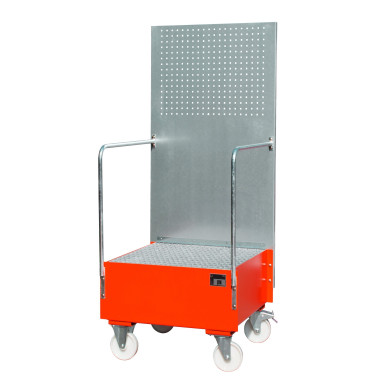 --Mobile band with perforated panel, painted, red fire