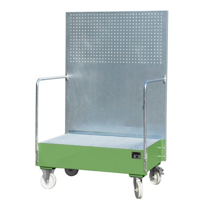 -- Bande mobile avec panneau perforé, peint, vert Reseda