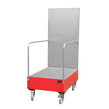 --Mobile band with perforated panel, painted, red fire