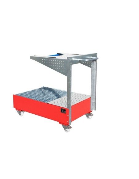 --Mobile band with perforated panel, painted, red fire
