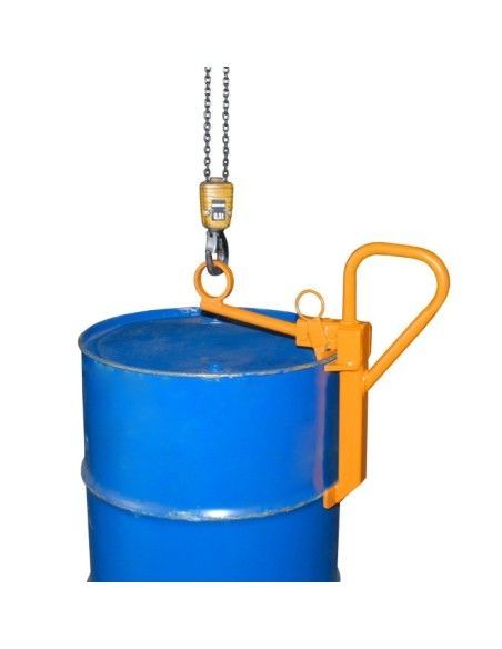 To load bulbs and drums--Drum clamp, painted, Orange yellow