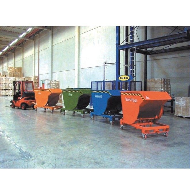 Tilting Container--Container tilting, painted, Orange yellow