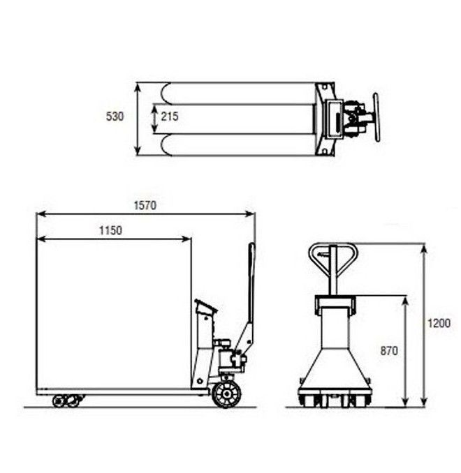 Transpaletas Pesadoras--Transpaleta pesadora inox de 2000kg - Resistencia corrosiva