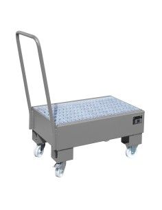 Cubetas de polietileno & metálicas--Bandeja colectora móvil, pintada, gris ratón