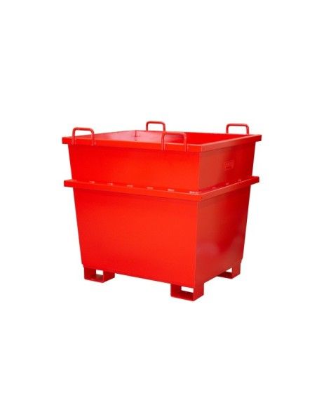 Contenitore Ribaltabile--Contenitore universale, dipinto, fuoco rosso