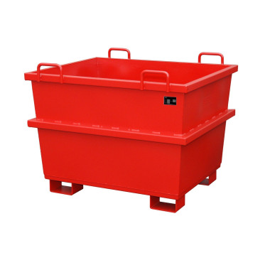 Recipiente Inclinável--Recipiente universal, pintado, fogo vermelho