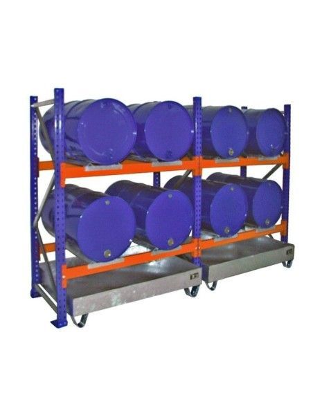 -- Étagères de tambour avec bacs de collection, galvanisés