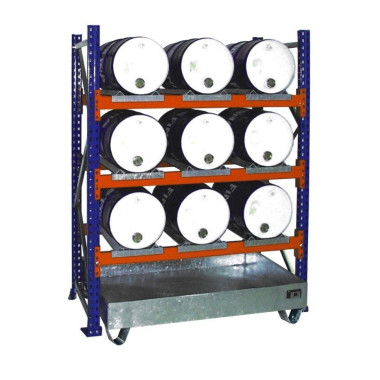 -- Racks de ceinture avec bacs de collection, galvanisés