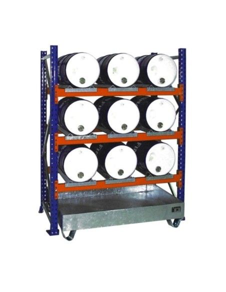 -- Racks de ceinture avec bacs de collection, galvanisés