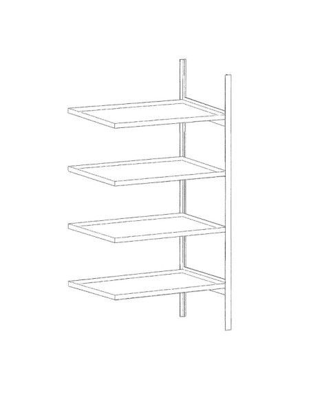 Estantería para latas pequeñas con sumideros, galvanizada