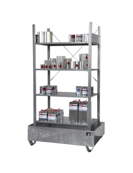 --Prateleira para pequenas latas com pias, galvanizado