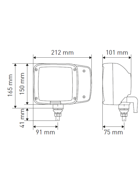 Headlights and Safety Mirrors-- Right halogen frontal light