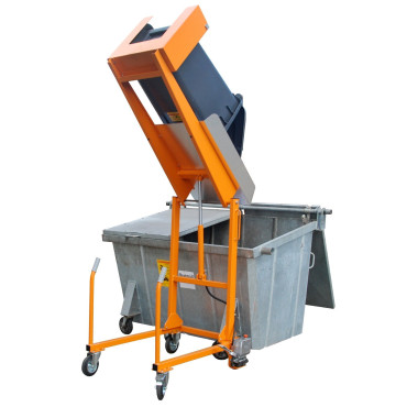 Spezielle Geräte--Back für Behälter mit Rädern, lackiert, orange gelb