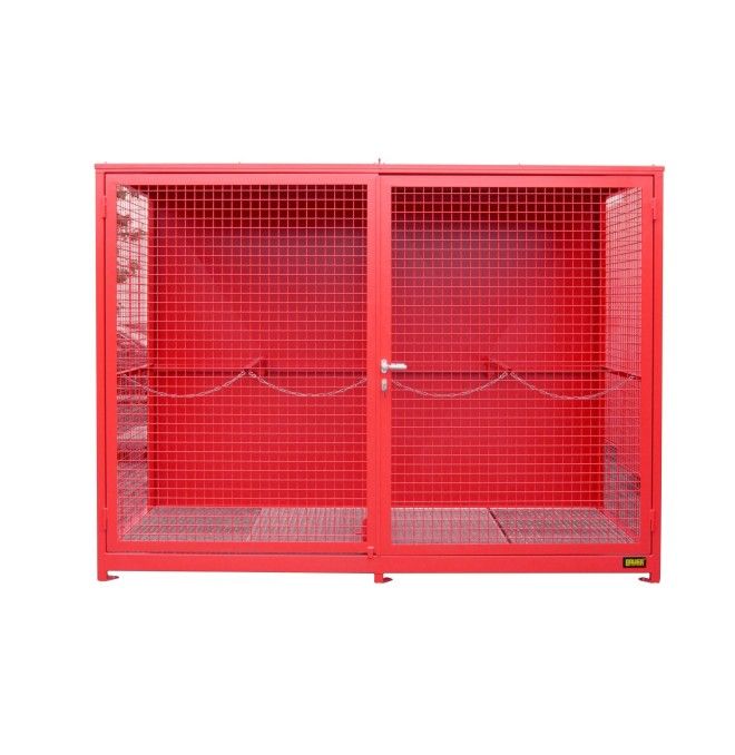 Recipientes para Materiais Perigosos--Recipiente para bombas de gás (piso do quarto), pintado, fogo vermelho