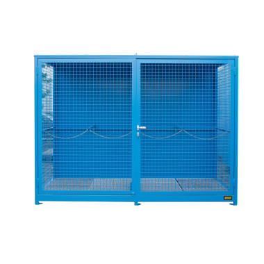 Contenedor para bombonas de gas (suelo de rejilla), pintado, Azul claro