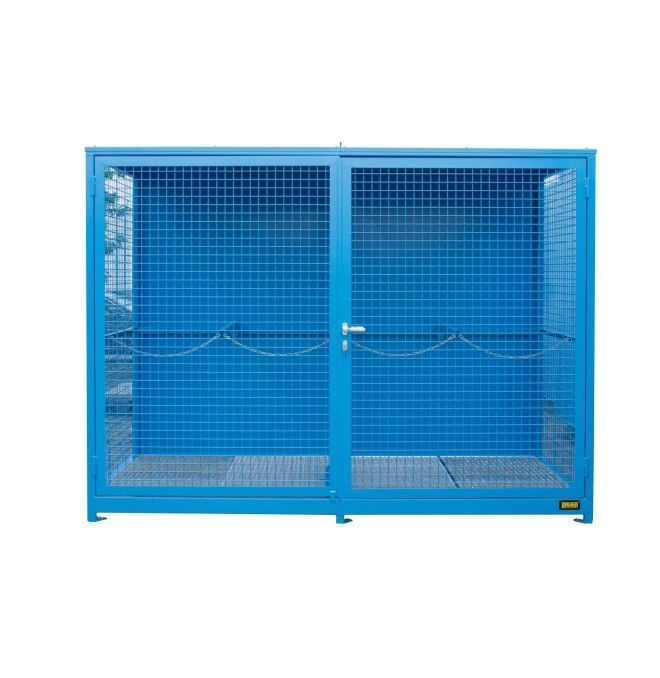 Contenedor para bombonas de gas (suelo de rejilla), pintado, Azul claro