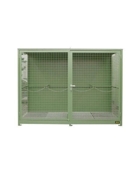 Contenitori per Materiali Pericolosi--Contenitore bombole a gas (griglia), verniciate, verdi