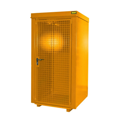 Contenedor para bombonas de gas, pintado, amarillo anaranjado