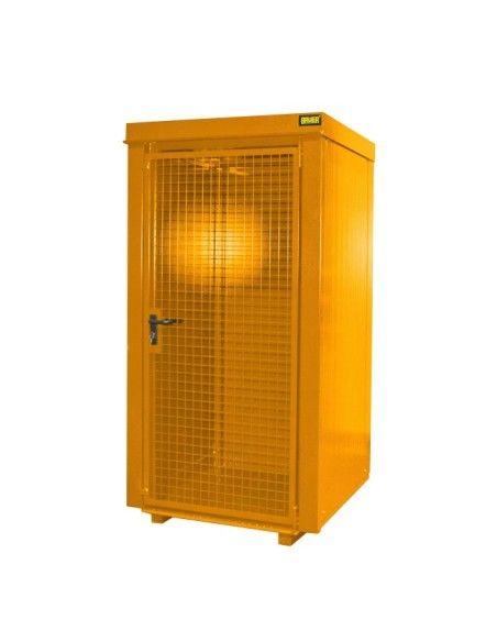 Contenedor para bombonas de gas, pintado, amarillo anaranjado