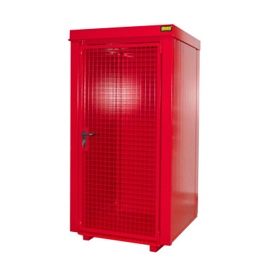 Armários para materiais perigosos--Recipiente para bombas de gás, pintado, fogo vermelho