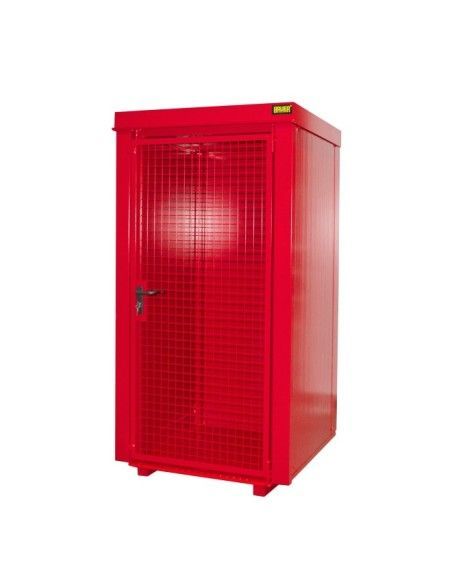 Contenedor para bombonas de gas, pintado, rojo fuego
