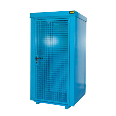 Contenedor para bombonas de gas, pintado, azul claro