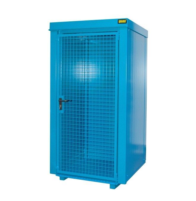 Contenedor para bombonas de gas, pintado, azul claro